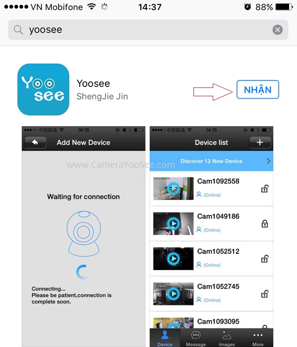add additional user to yoosee app using one camera